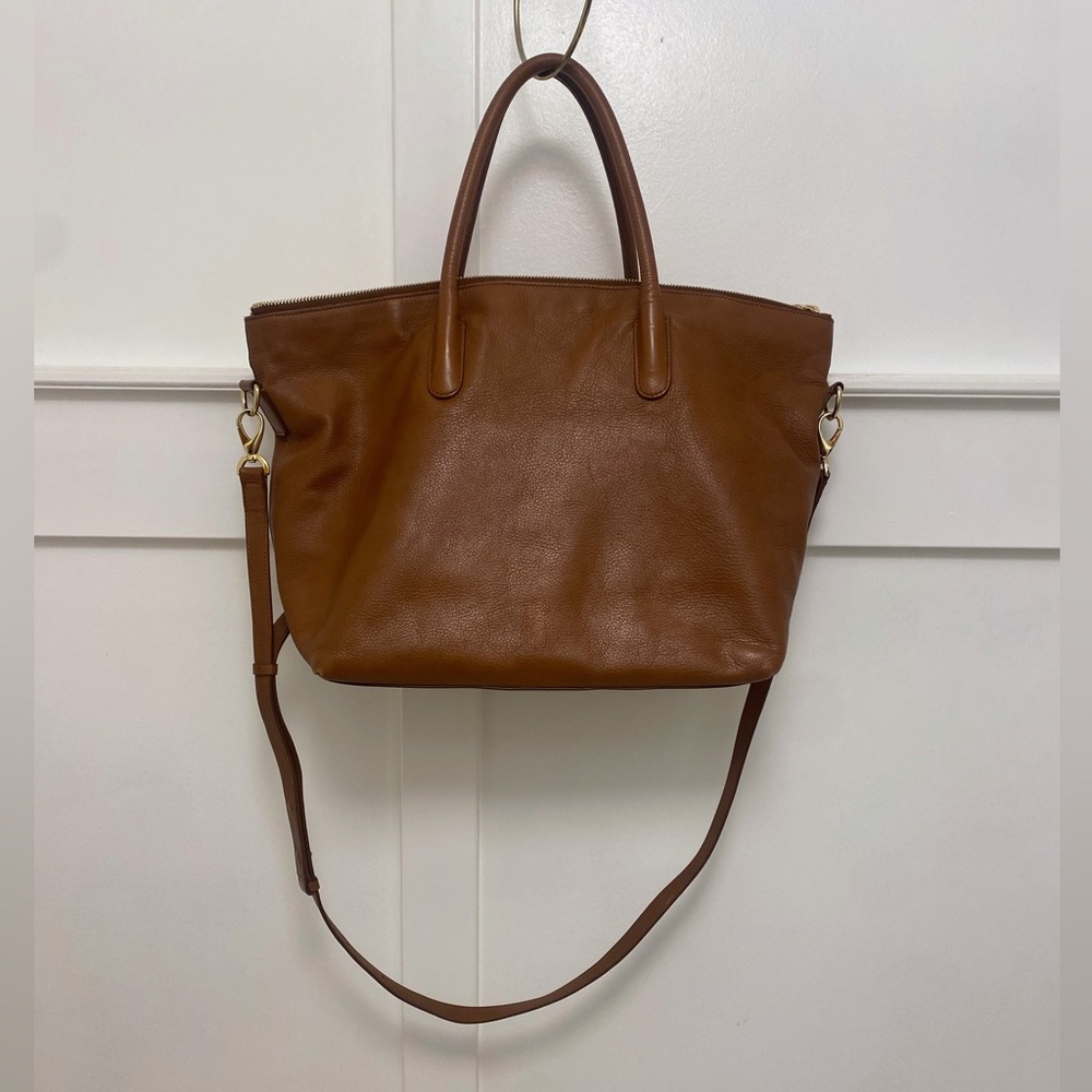 Cuyana Brown Leather Tote Bag